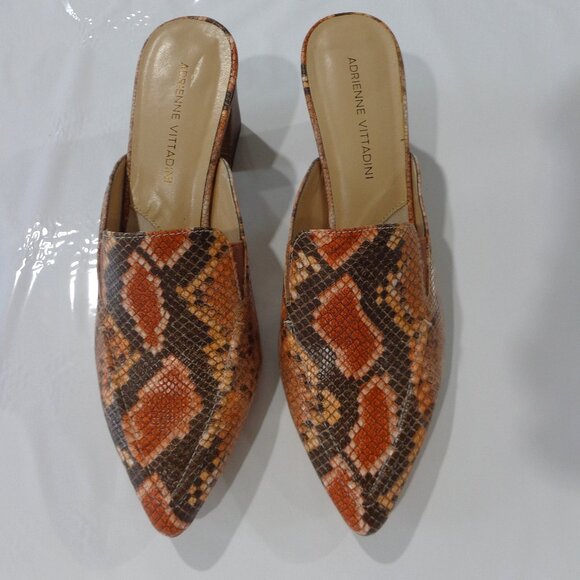 Adrienne Vittadini‎ NORIL Coral Multi Block Heel Mules MSRP $99 Womens Size 7.5M - Picture 1 of 7